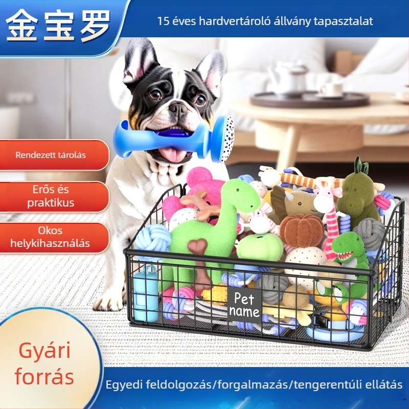 Összecsukható tároló kosár háziállatjátékokhoz, nagy kapacitású, kutyajátékokhoz és egyéb háziállat-tartozékokhoz