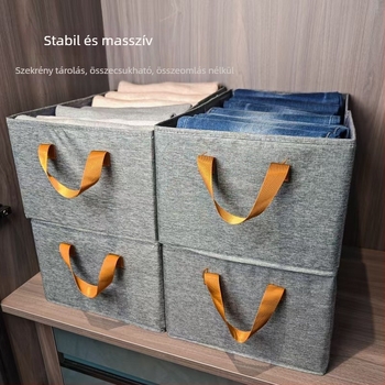 Összecsukható textil tároló doboz ruháknak, fiókos stílusban, 46×28×20 cm