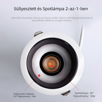 LED anti-glare spotlámpa falmosó hatással, keskeny keret, mély pohár beépített mennyezeti lámpa, integrált dizájn