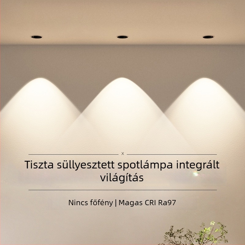 LED anti-glare spotlámpa falmosó hatással, keskeny keret, mély pohár beépített mennyezeti lámpa, integrált dizájn