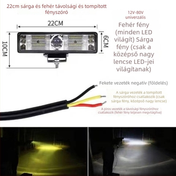LED autóspotlámpa integrált magas- és alacsony fényszóróval, vízálló lézerfény nagy teherautókhoz, ultra fényes fényszóró