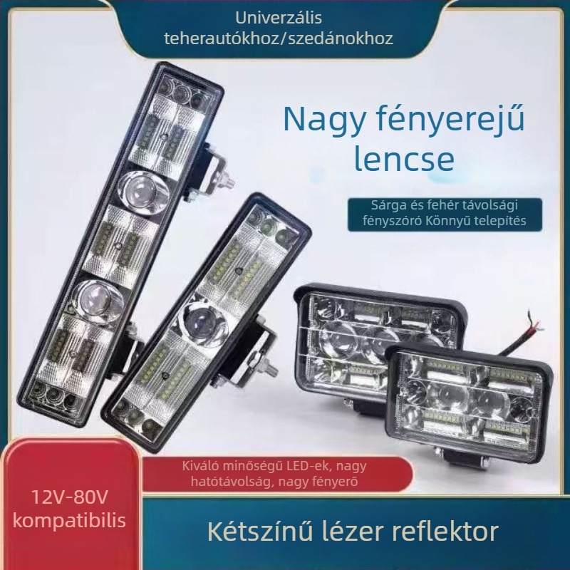 LED autóspotlámpa integrált magas- és alacsony fényszóróval, vízálló lézerfény nagy teherautókhoz, ultra fényes fényszóró