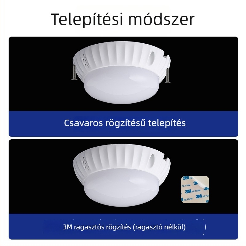 Mennyezeti LED világítás radar mozgásérzékelővel és hang- és fényvezérléssel, félgömb diffúzor