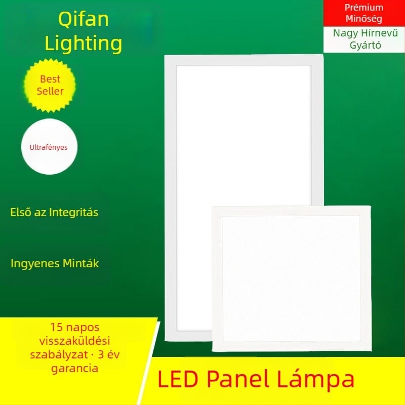LED panel lámpa konyhához – 600x600 ultra vékony, sík panel, 300x300 integrált fény