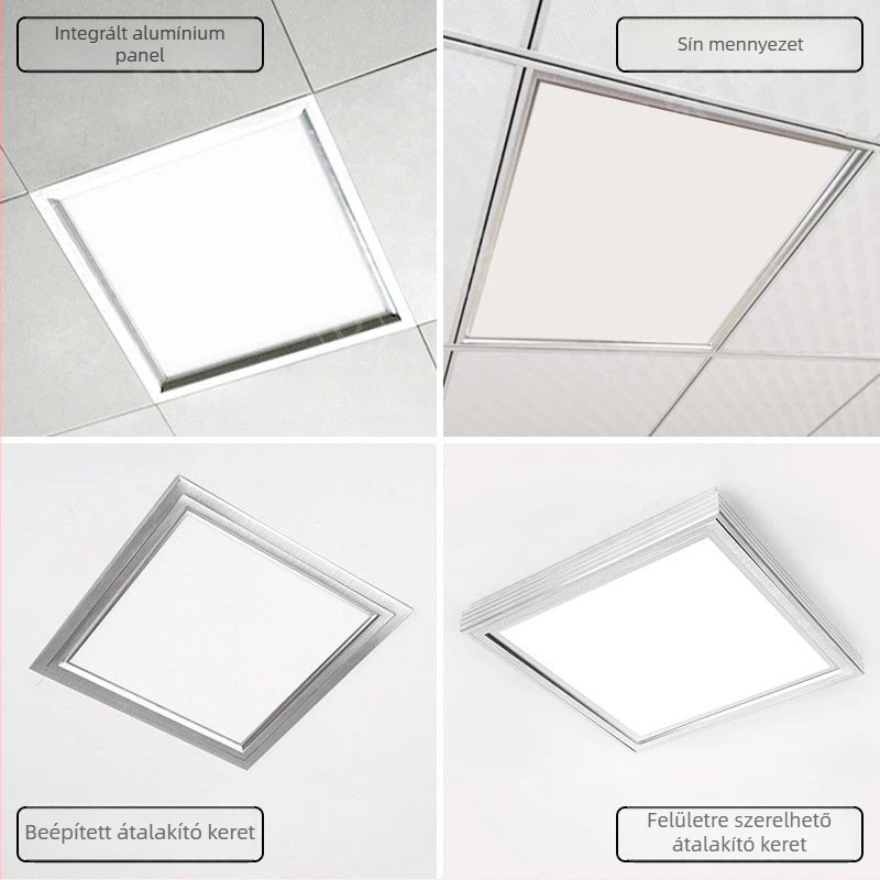 LED panel lámpa konyha és fürdőszoba mennyezeti lámpa, 595×595 sík panel, beépített világítással