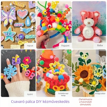 DIY dinoszauruszos hajpánt készlet velúr szalagokkal és tekerőpálcikkal