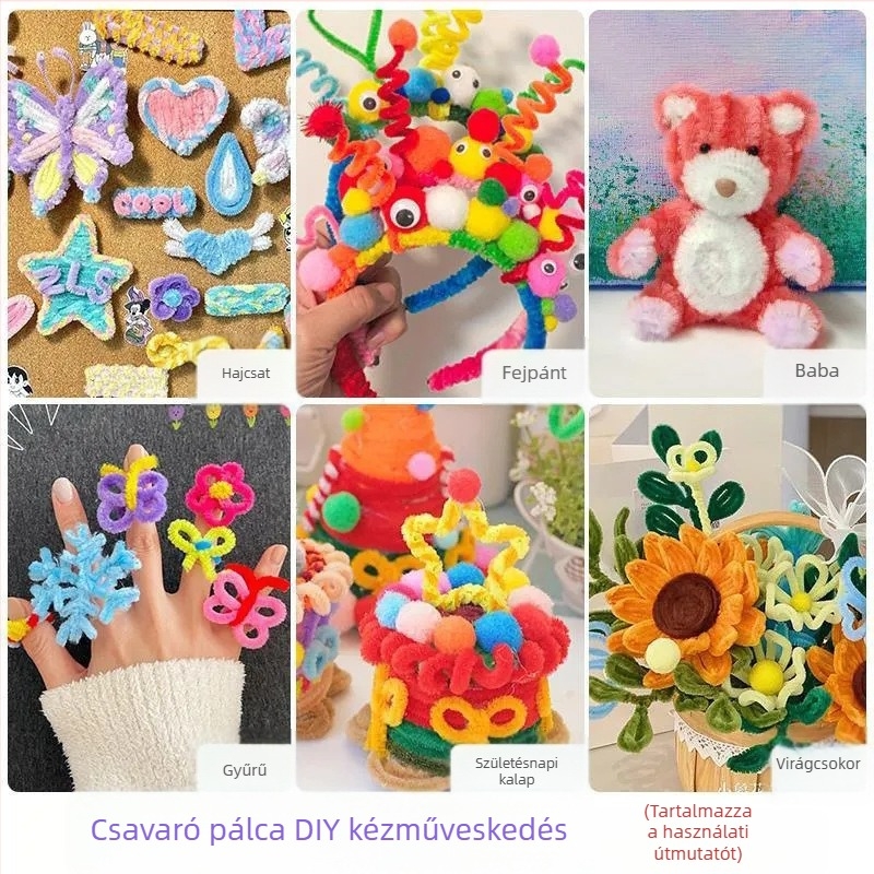 DIY dinoszauruszos hajpánt készlet velúr szalagokkal és tekerőpálcikkal