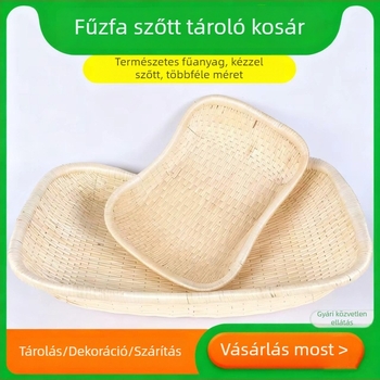 Kézzel font vesszőkosarak gőzölt kiflikhez, különböző méretekben — sütő- és tárolókosarak aszalt gyümölcsök és pörkölt finomságok számára