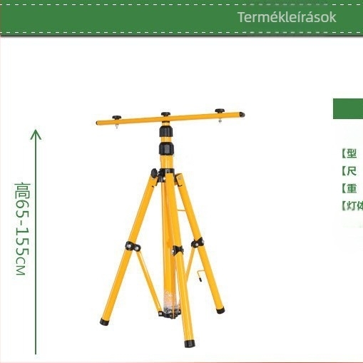 LED kültéri lámpa teleszkópos vas tartóállvánnyal, építési helyszínre, sürgősségi karbantartáshoz (1,6–2 m)