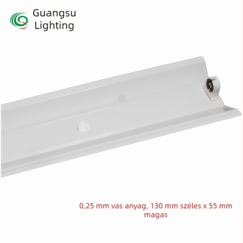 T8 0,6 m egycsöves lámpatartó fedővel, V8 LED lámpatartó reflektorral, méretek 130 x 55 mm