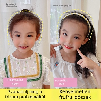 Koreai stílusú, édes gyerek hajpánt fogazott hajcsatokkal – aranyos hajdísz