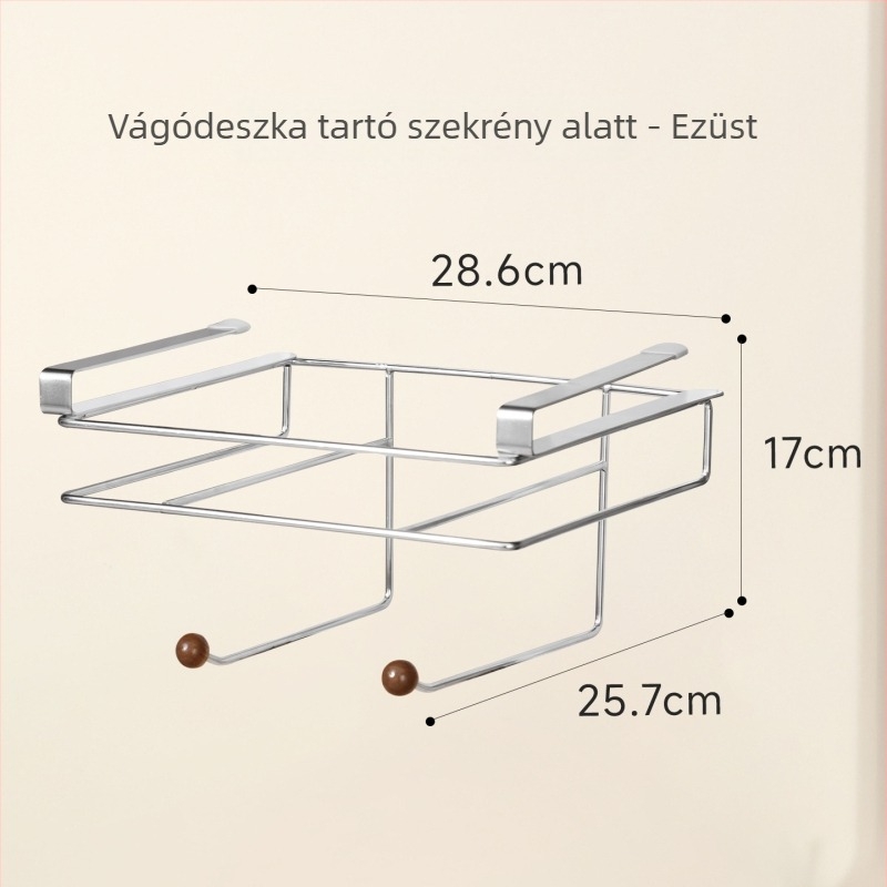 Hat szintes falra szerelhető konyhai állvány vágódeszkákhoz és fazékfedőkhöz, rozsdamentes acél