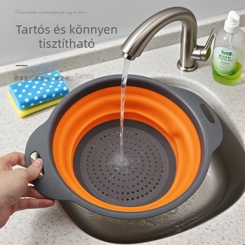 Nyújtható, összecsukható leeresztő kosárkészlet zöldségek és gyümölcsök mosására – konyhai multifunkcionális szűrőkosár