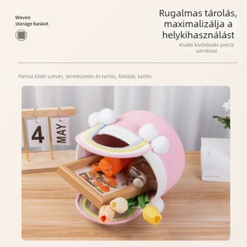 Suzaku szivárványos tároló kosár fogantyúval, fehérneműk, gyerekjátékok és kozmetikumok számára – ajándék