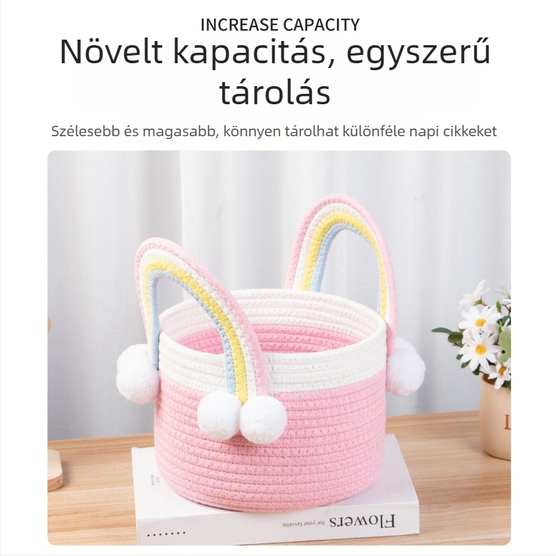 Suzaku szivárványos tároló kosár fogantyúval, fehérneműk, gyerekjátékok és kozmetikumok számára – ajándék