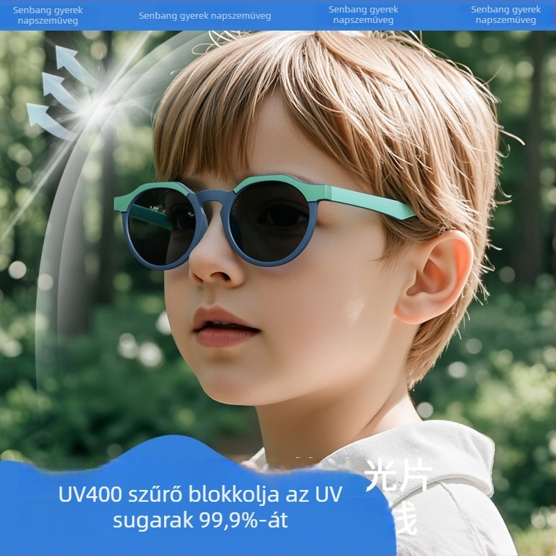 KR601 2026 Új TPEE Polarizált Gyerek Napszemüveg Gradient Lencsékkel