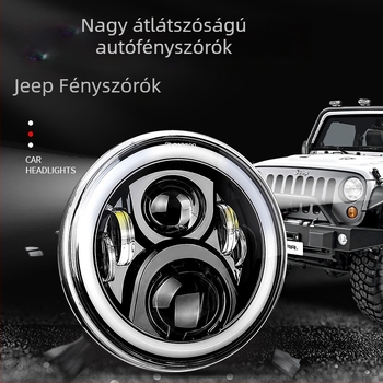 7 hüvelykes Wrangler kör alakú LED fényszóró off-road használatra, Wrangler SUV vagy pickup kompatibilis