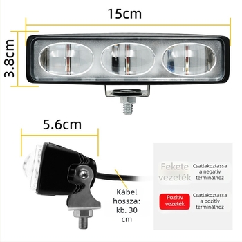 3-LED ultrafényes targoncá LED figyelmeztető lámpa, lineáris típus, biztonsági zóna jelzés, piros és kék fény