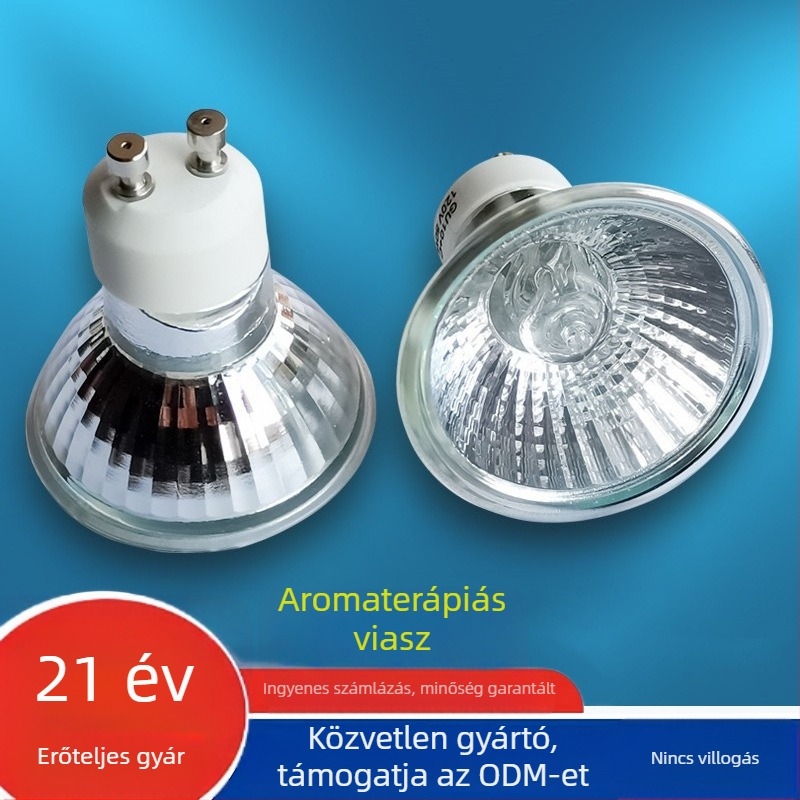 GU10 halogén gyertyamelegítő lámpa illóolaj aromaterápiához, viasz olvasztáshoz, lánghatás, 35W
