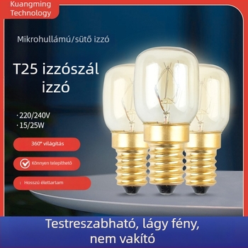 T25 15W retro gömb alakú wolframszálas Edison izzó E14S foglalattal, mikrohullámú sütőhöz