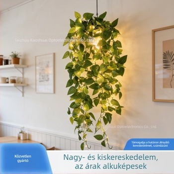 LED lámpák, csillag alakú fények, utánozott pothos növény és fűzleveles levelek formájú fények, nappali háttérvilágítás, napelemes dekoratív világítás kerthez