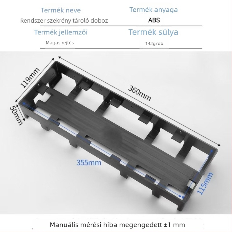 Rendszer szekrény tápellátás tároló doboza, masszív és tartós, vastag ABS anyagból, alkalmas bútoros szekrényekhez és LED-szalag vezérlőhöz