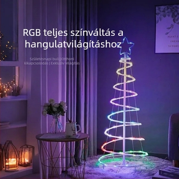 Spirál alakú atmoszferikus fény beltéri és kültéri használatra, dekoratív világítás kültéri fesztiválokra, kertvilágítás, IP44 vízálló.