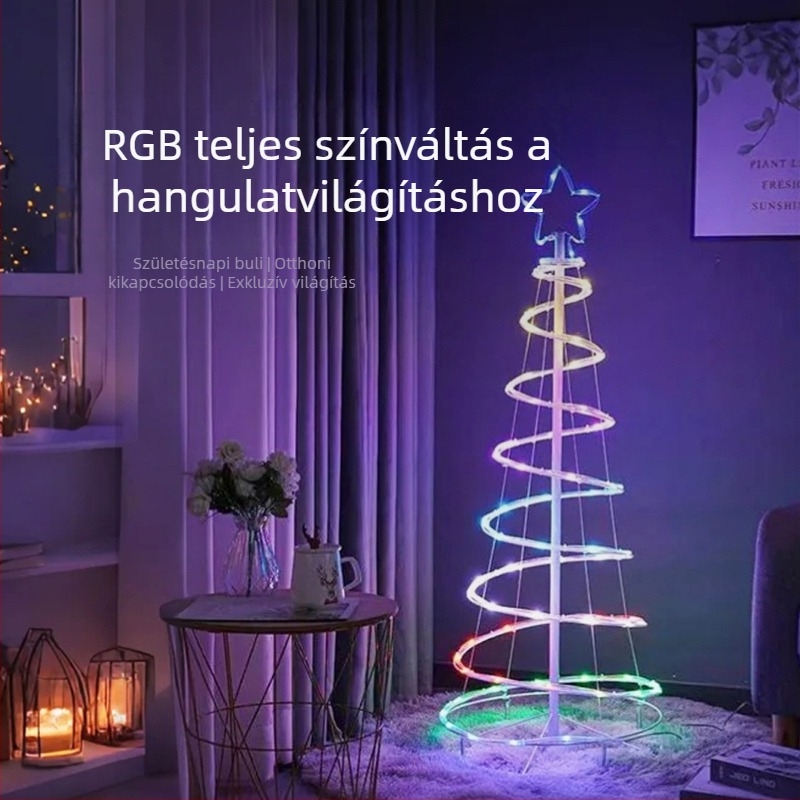 Spirál alakú atmoszferikus fény beltéri és kültéri használatra, dekoratív világítás kültéri fesztiválokra, kertvilágítás, IP44 vízálló.