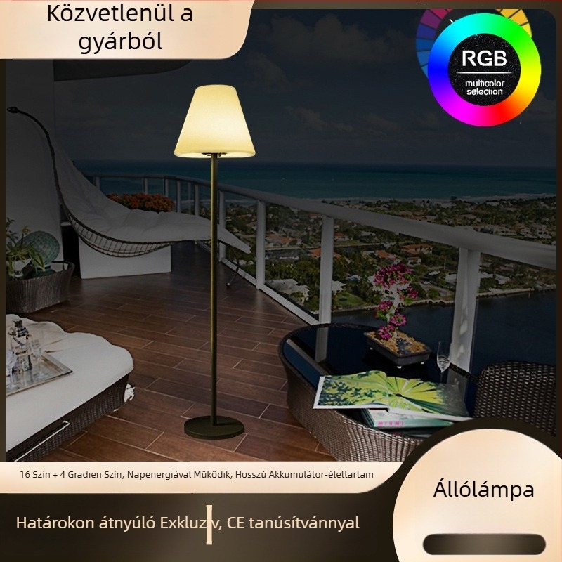 LED állólámpa távirányítóval, beltéri és kültéri dekoratív világítás szállodákhoz és villákhoz