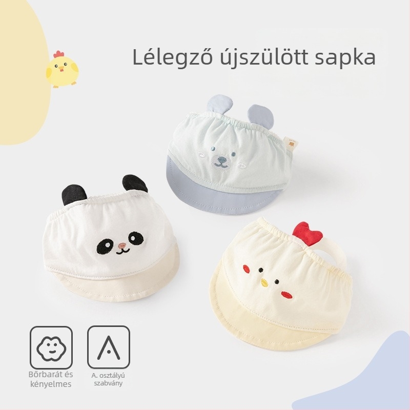 Nyári könnyű babaszapka 0–3 hónapos, légáteresztő, fontanel védelme