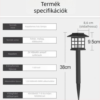 Napelemes kültéri LED éjszakai lámpa – kompakt asztali lámpa a kerthez