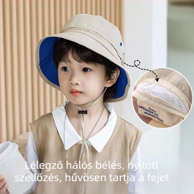 Gyermekeknek készült horgászkalap, légáteresztő hálós anyagból, nyári használatra, ultra vékony, gyorsan száradó, UV védelem, fiúknak és lányoknak
