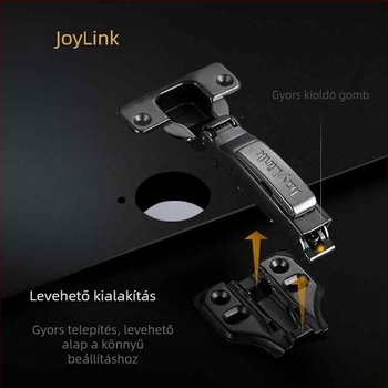 JoyLink Bal oldali Szomszéd Alpha, 35 mm vastag ajtópánt, gyors szerelés, levehető, 0 fokos szögű szekrényajtó
