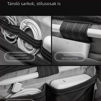 Vízálló utazási tároló táska adatkábelekhez és kiegészítőkhöz — többfunkciós tároló a töltőkábelek és merevlemezek számára