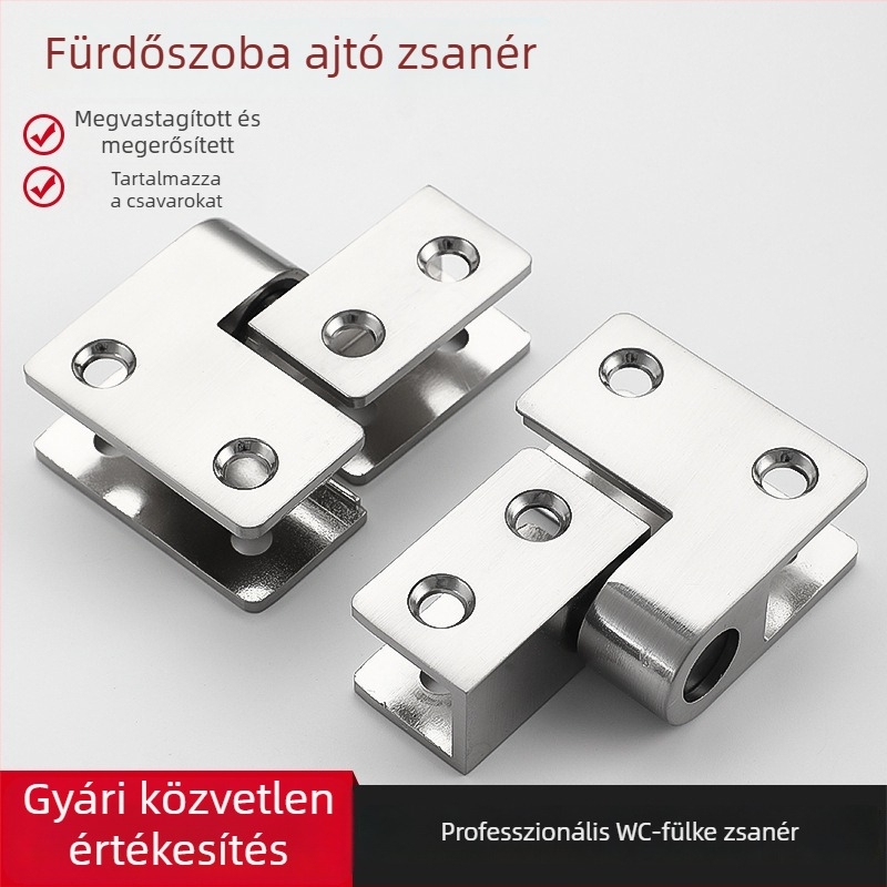 Fürdőszobai válaszfal ajtóhoz pánt, ég és föld pánt, 304 rozsdamentes acél, krómozott