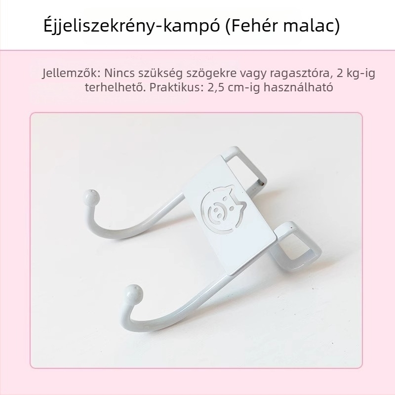 Édes, kreatív vasból készült ágy melletti akasztó internátumba, dupla akasztó, tároló a felső ágyhoz, gardrób ajtóhoz