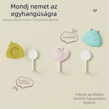 Kreatív karikatúra fogas ragasztóval – fúrás nélkül, erős tapadással a falon, konyha és fürdőszoba számára, terhelés max. 2 kg