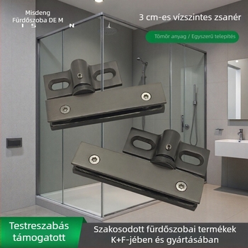 304 rozsdamentes acél zuhanyajtó üvegéhez illő csuklópánt, kefés felülettel, modell MSD-D314, 3 cm forgáspont