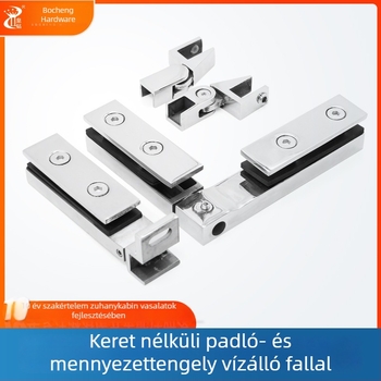 Keret nélküli felső- és alsó tengely vízvédővel, ajtócsipeszek 8–10 mm üvegajtókhoz, tükörfényes felület
