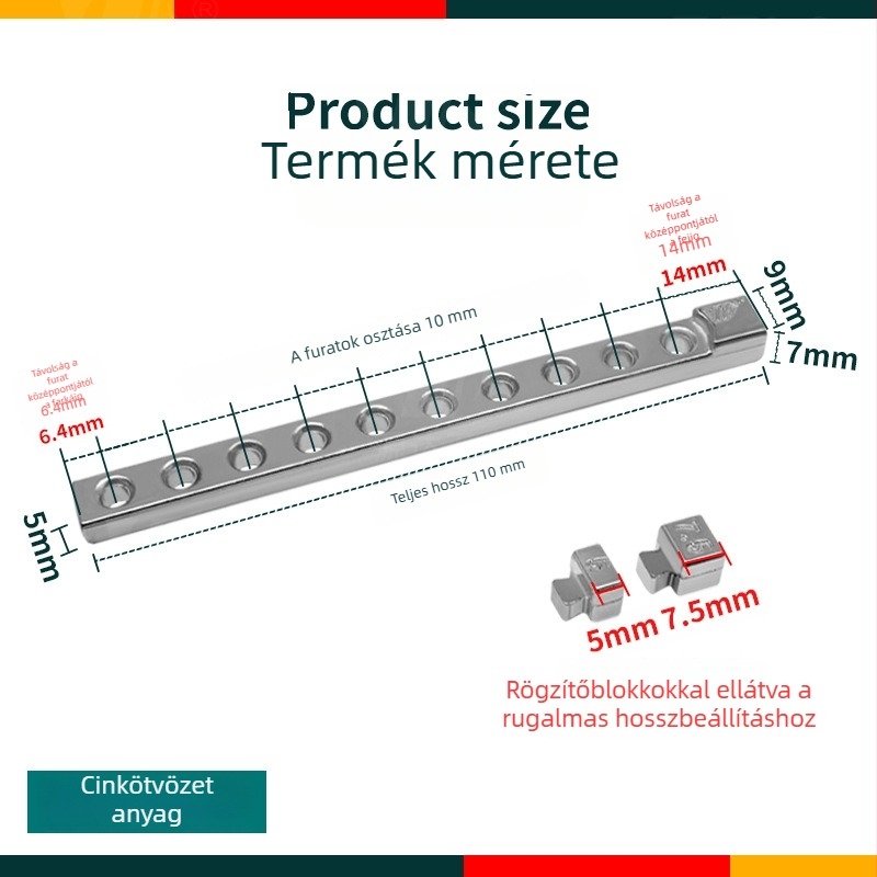 Nyílóablak korlátozó, támasztó rúd, zár, modell XWT08, cinkötvözet