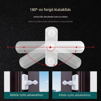 Behatolás nélküli műanyag ablak- és ajtóbiztonsági zár otthoni használatra, ablakok, amelyek nyílnak befelé és kifelé, gyermekbiztonság, lopás elleni zár, ablakkorlátozó