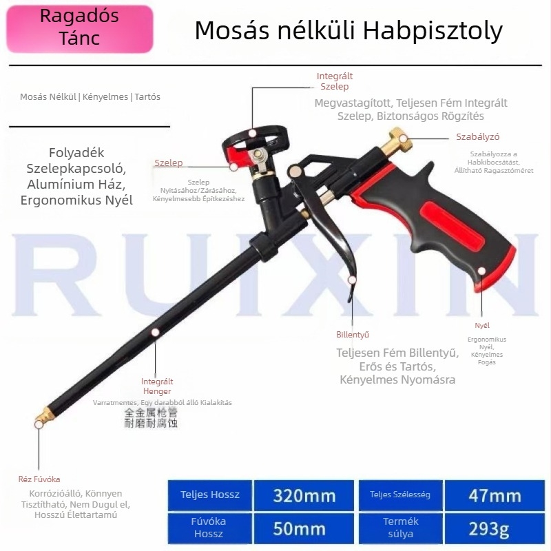 Dance of Glue hab ragasztópisztoly poliuretán tömítéshez – teljesen fém