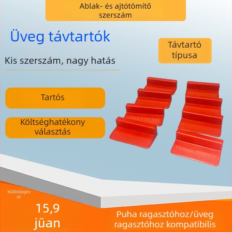 Új üvegszereléshez való pad, dupla oldalú ragasztóval, ajtó- és ablakréshez