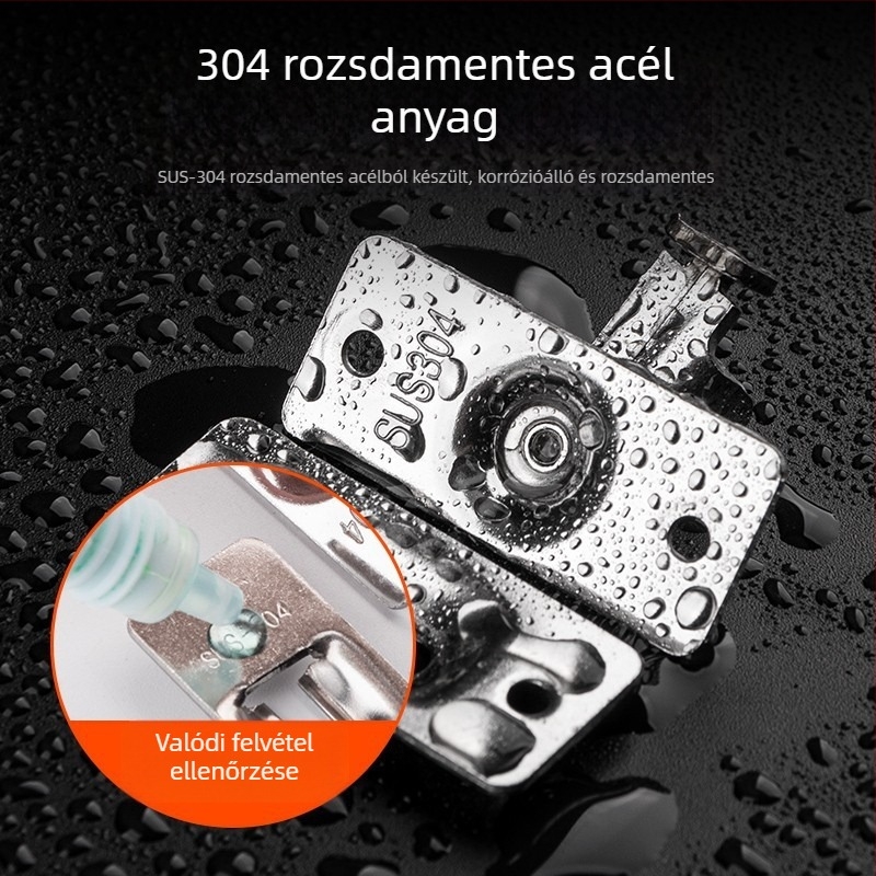 Rozsdamentes acél, felületi szerelésű kis ajtózár, 90°-os derékszögű zár, gardrób és szoba ajtajaihoz