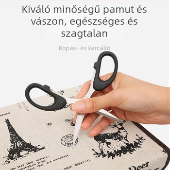 Pamut- és lenanyagból készült tároló doboz fedéllel, íróasztali könyvrendező, összecsukható játék- és tároló, porálló