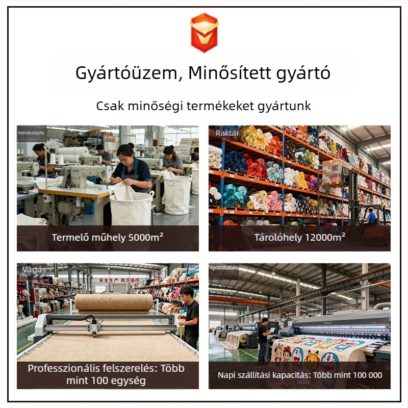 Öt rekeszes falra akasztható textil tároló, japán stílus, otthoni használatra, pamut-szövettel.