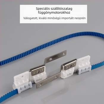 Kék poliuretán szinkron fogazott szíj függönycsíkhoz, magas szilárdságú, modell CH-JLSTPD20210121, méretek 11.5 mm × 1000 mm