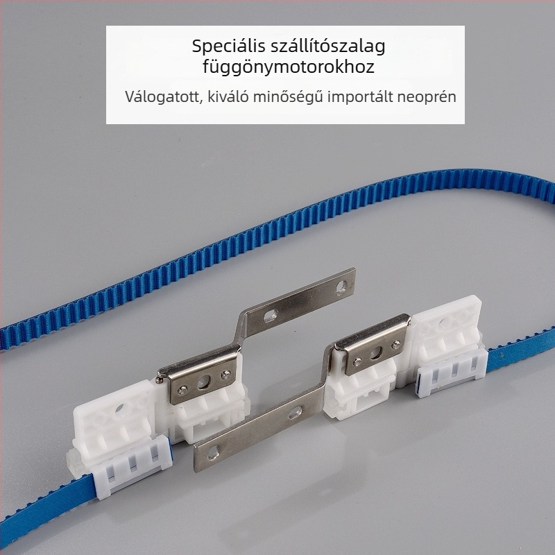 Kék poliuretán szinkron fogazott szíj függönycsíkhoz, magas szilárdságú, modell CH-JLSTPD20210121, méretek 11.5 mm × 1000 mm