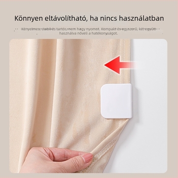 Fúrás nélküli zuhanyfüggöny-klipszek, 2 darabos készlet, oldalsó rögzítőcsipeszek fürdőszobába, ragasztóval rögzítve