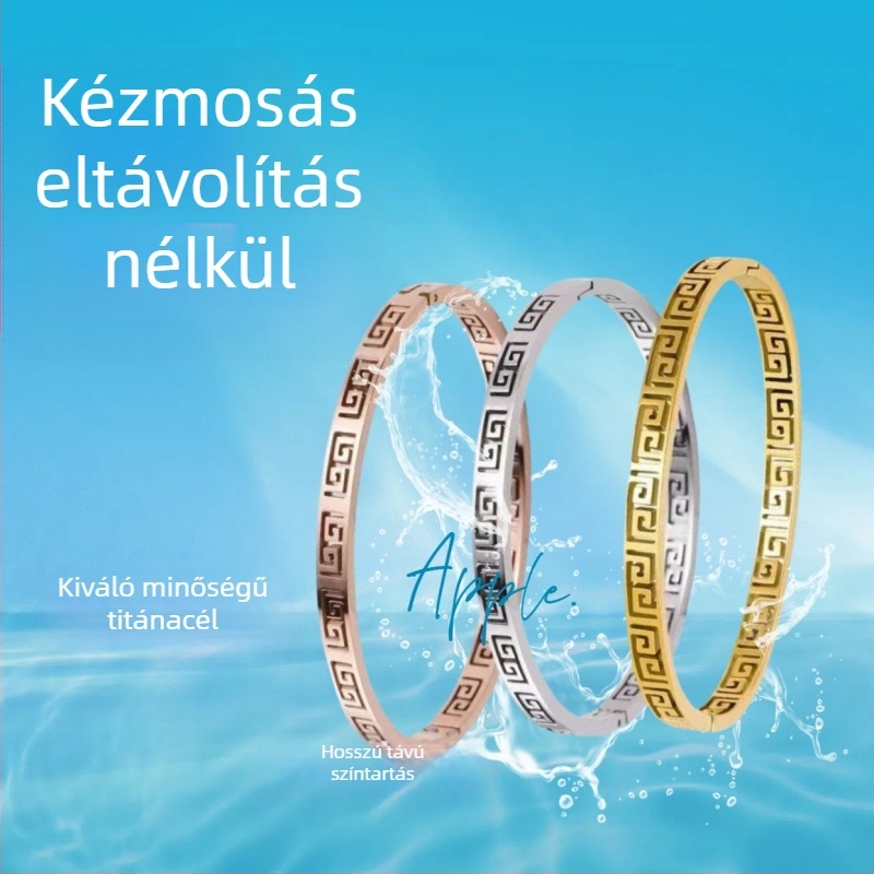 Női rozsdamentes acél karkötő Nagyfal mintával, retro palota-stílusú, egyedi dizájn